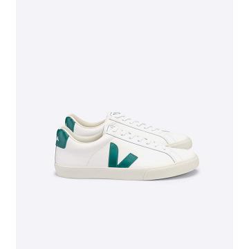 Veja ESPLAR LEATHER Men's Sneakers White/Green | NZ 305ZUT